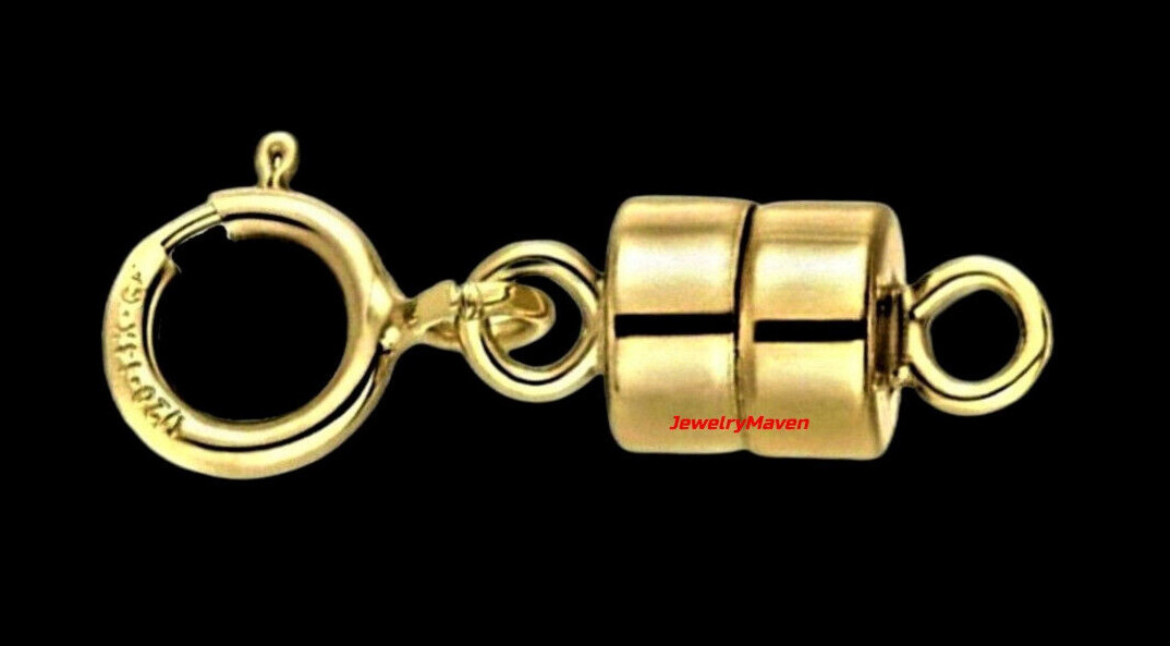 4.5mm TINY Yellow 14k Gold FILLED MAGNETIC CLASP 1/2″ Extender 5mm spring ring