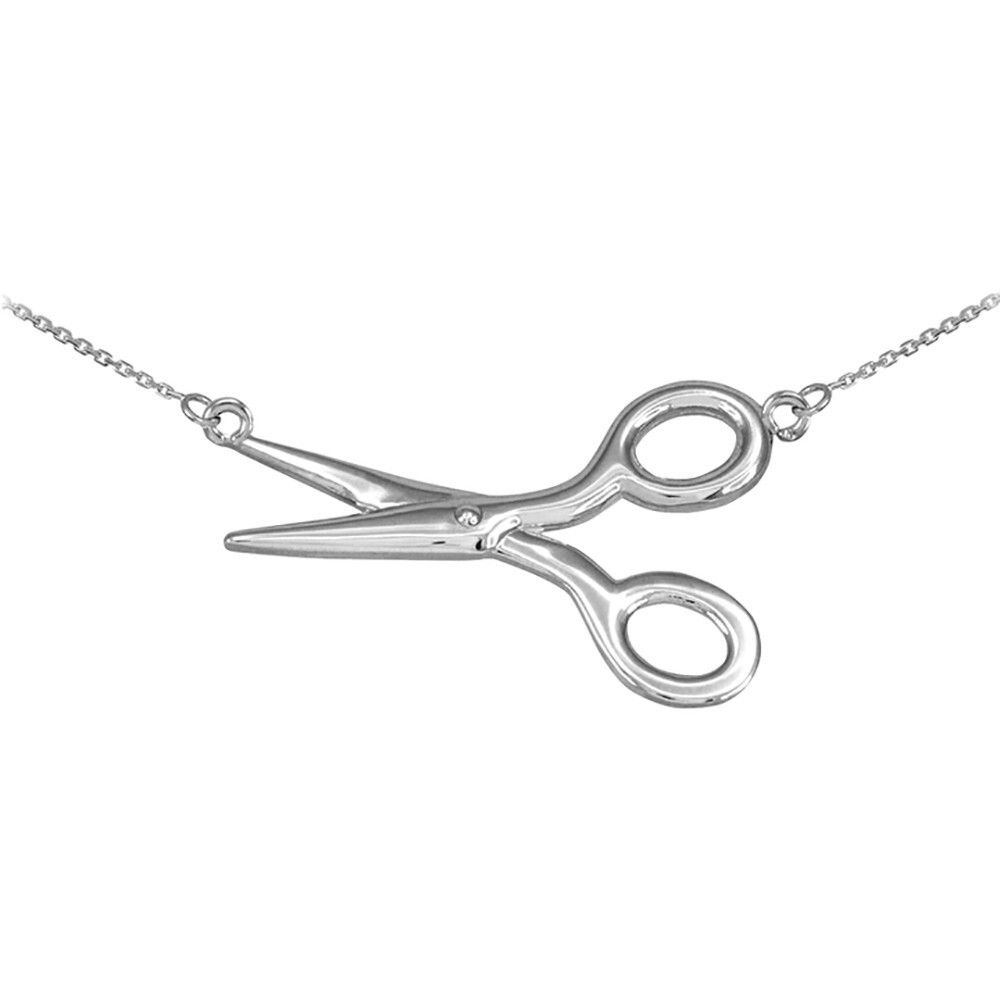 Solid Gold 14K Sideways Scissors Necklace(Available in Yellow/Rose/White Gold)