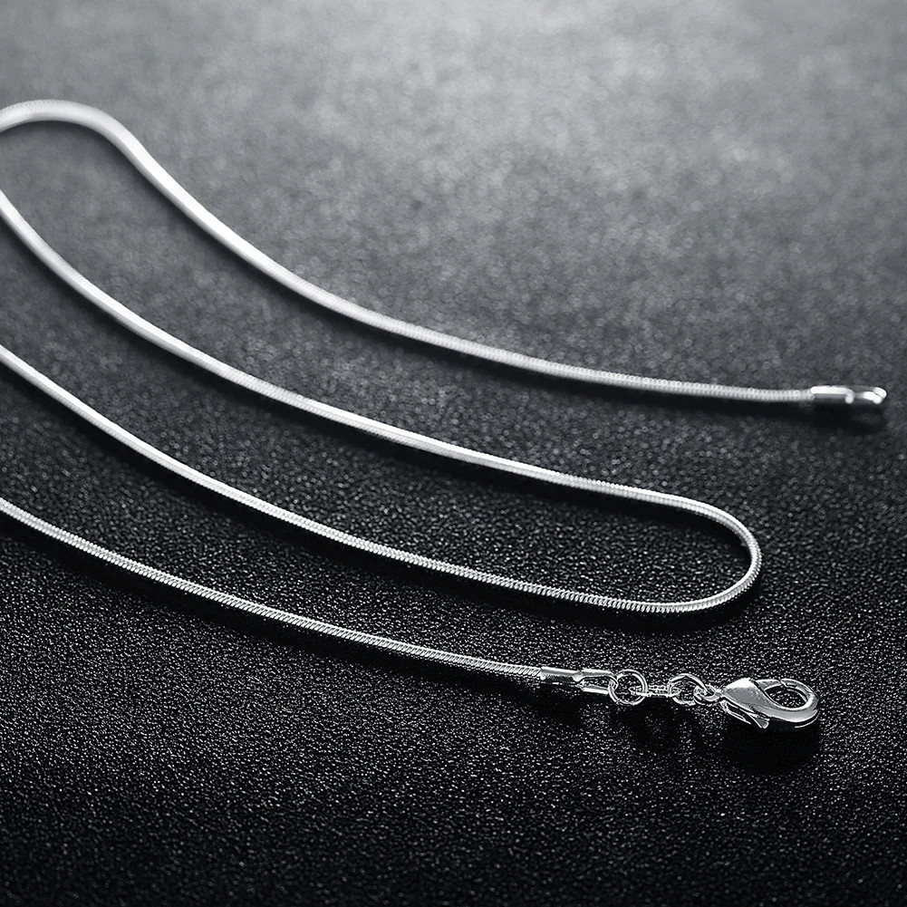 10PCS wholesale 925 sterling solid silver 1MM 16-30inch snake chain necklace