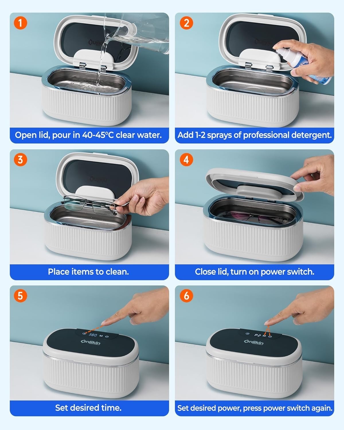 3-Level Power Ultrasonic Cleaner for Delicate Jewelry and Sturdy Watch Straps