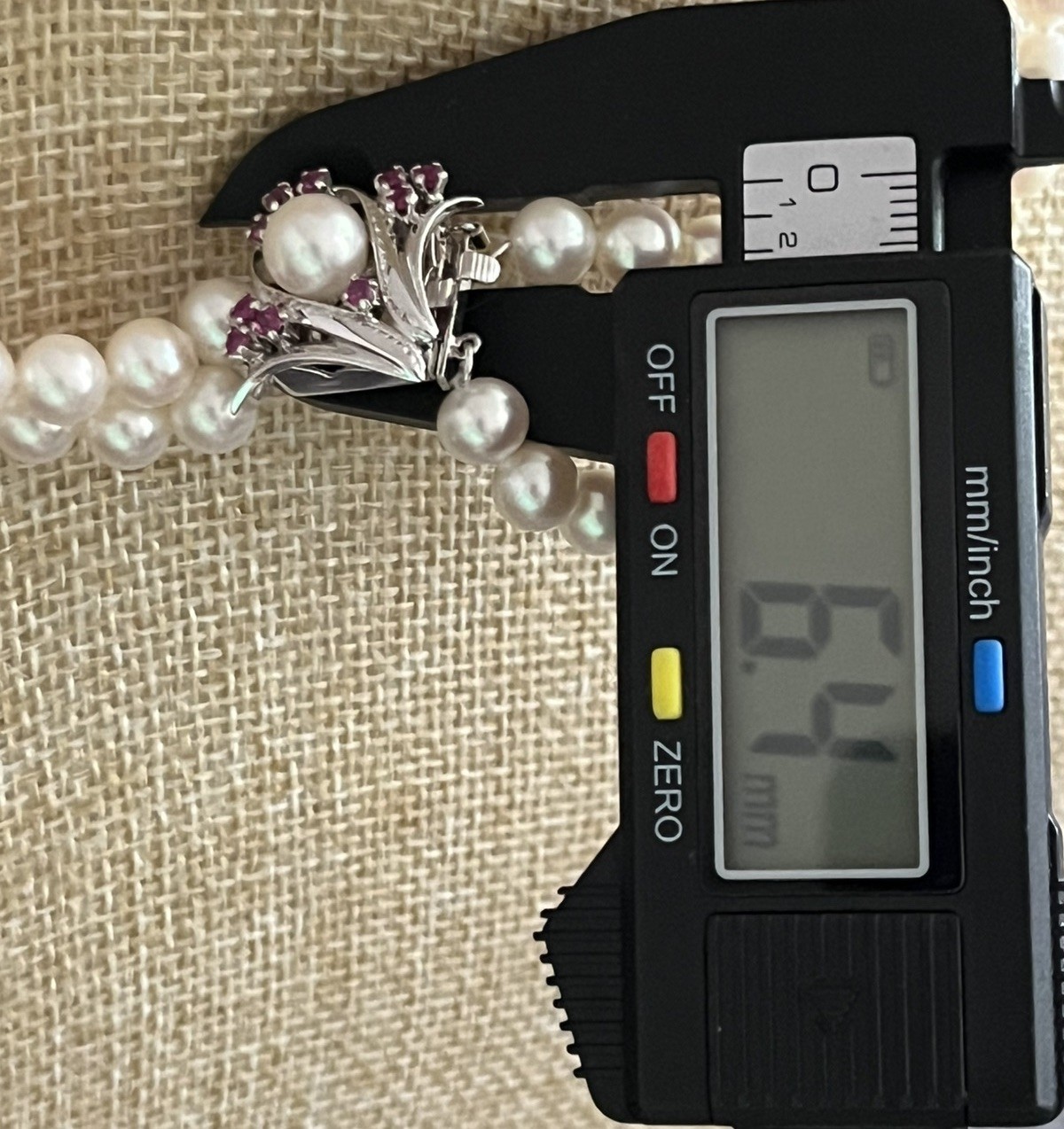 TASAKI Akoya Pearl Double-Strand Necklace 14ct White Gold K14WG 6.4-7.1mm 40cm