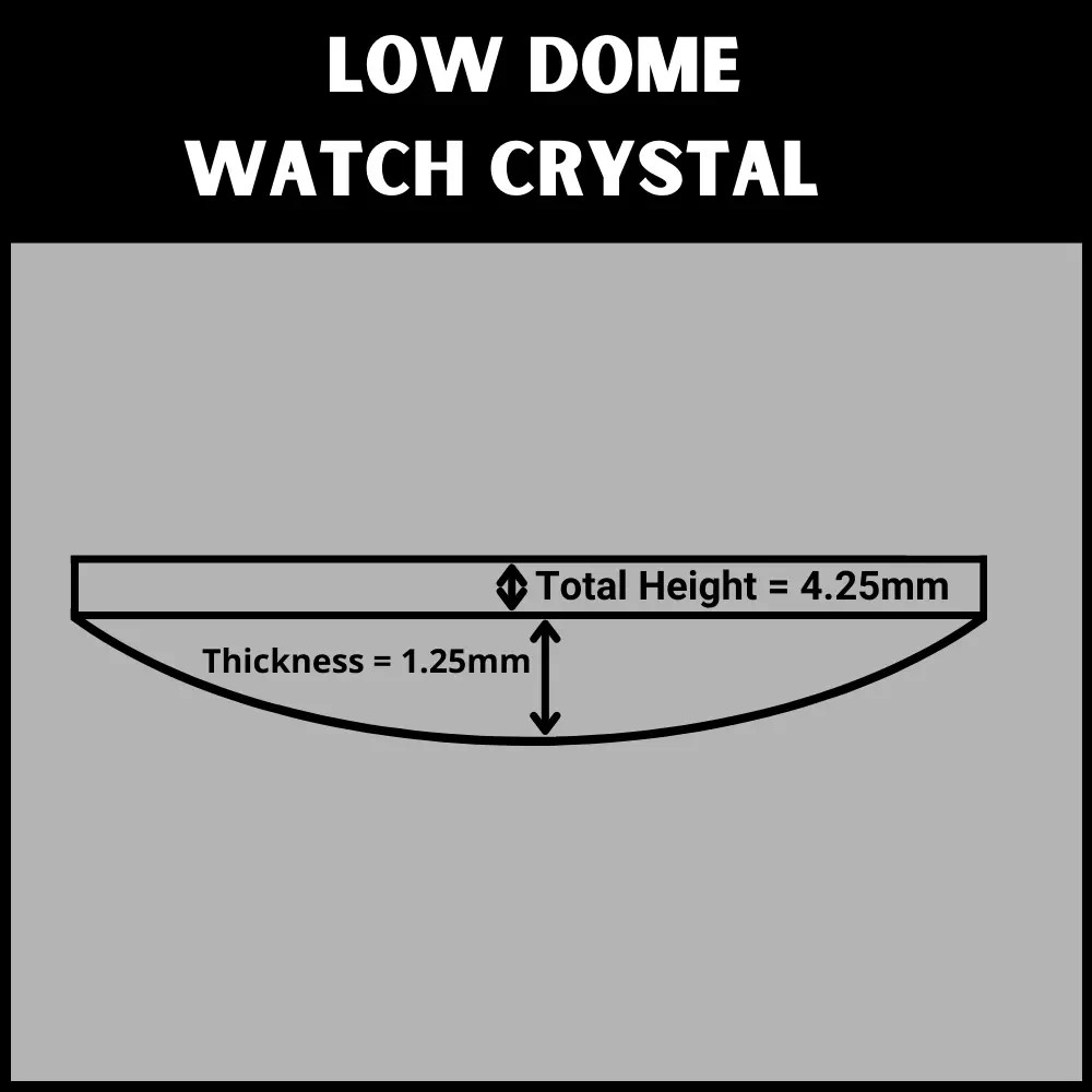 30mm Acrylic Watch Crystals – 1 Low Dome & 1 High Dome – Crystal Set of 2 Total