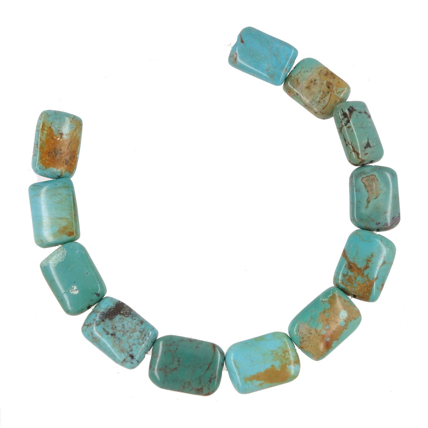 12 Genuine Chinese Turquoise Rectangle Beads about 10mm x 14mm Blue Green #25153