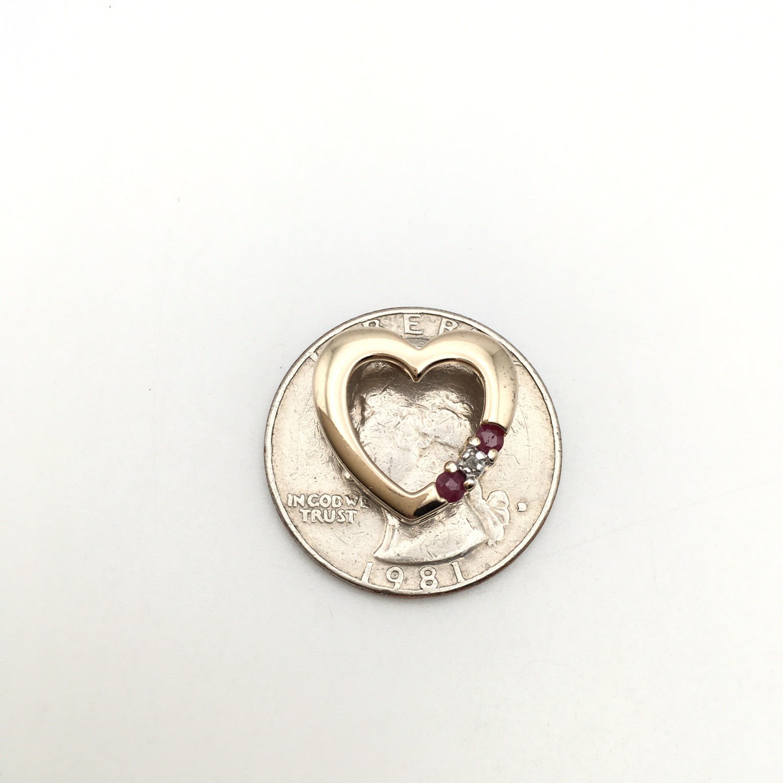 Vtg Sterling Silver Gold Dip ROSS SIMONS Heart Pendant Marked 925 1.7g #69