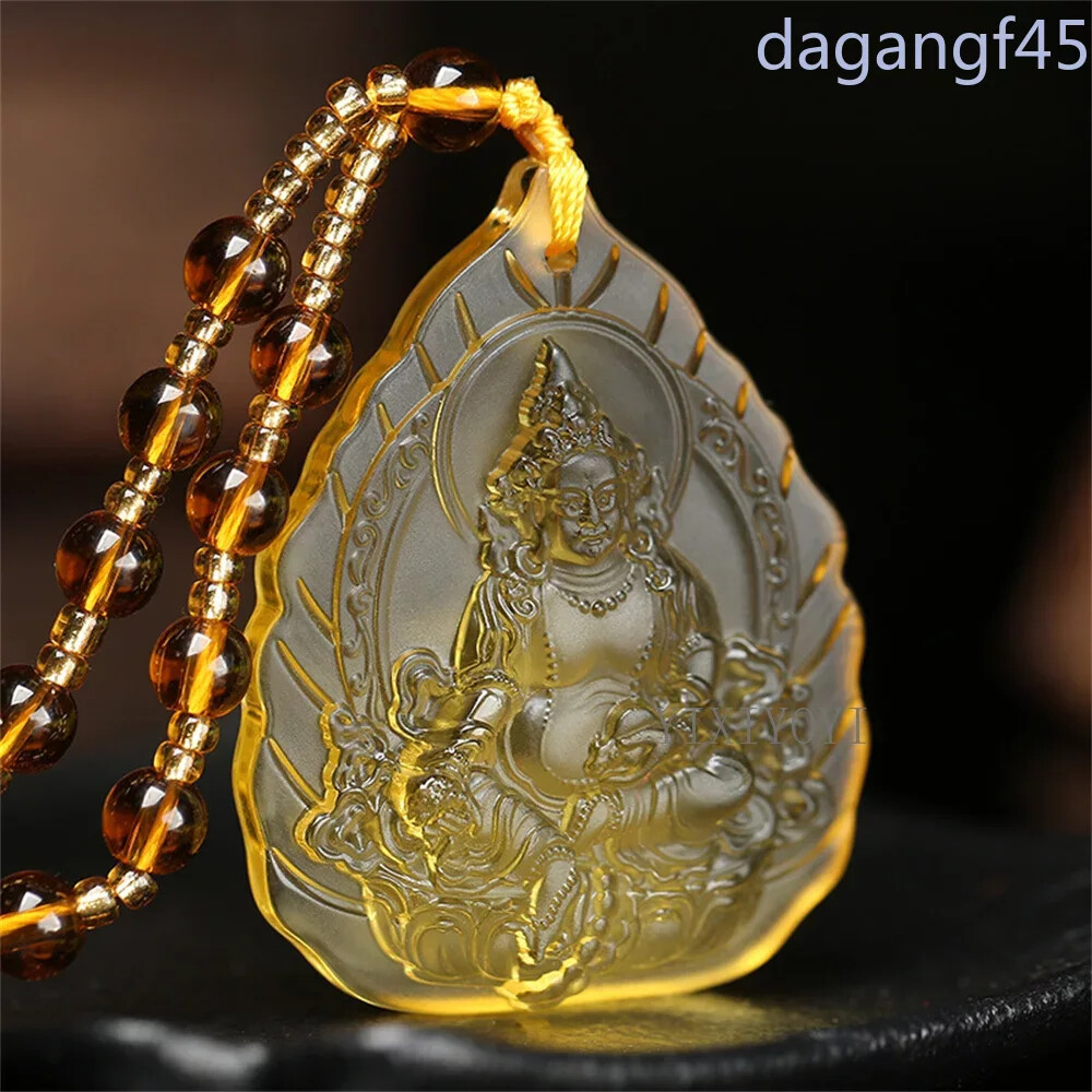 Charm Topaz Hand Carved Chinese God Lucky PendantNecklaces Jewelry Trendy Gift