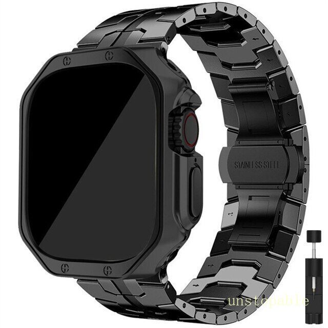 TPU Case Titanium Metal Band Strap For Apple Watch Ultra 2 49m 10 9 8 7 6 5 SE 2