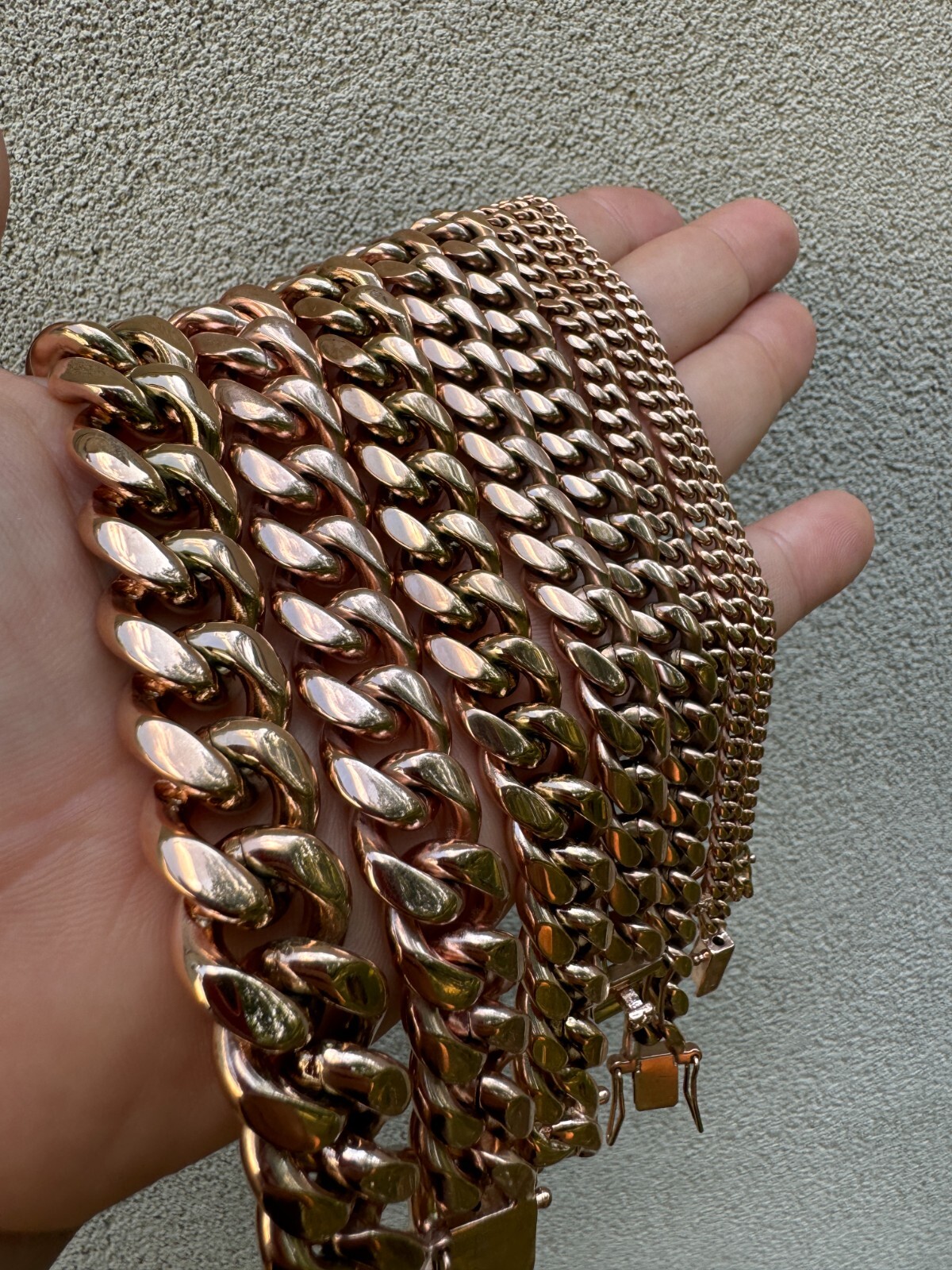 Miami Cuban Link Bracelet Rose Gold Plated Stainless Steel 4-18mm