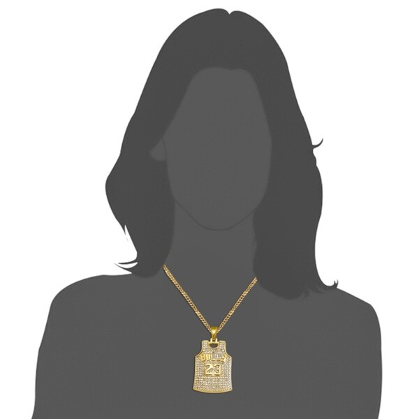 23 Chicago Bulls Michael Jordan NBA Jersey Necklace – Gold Colored – Rhinestone