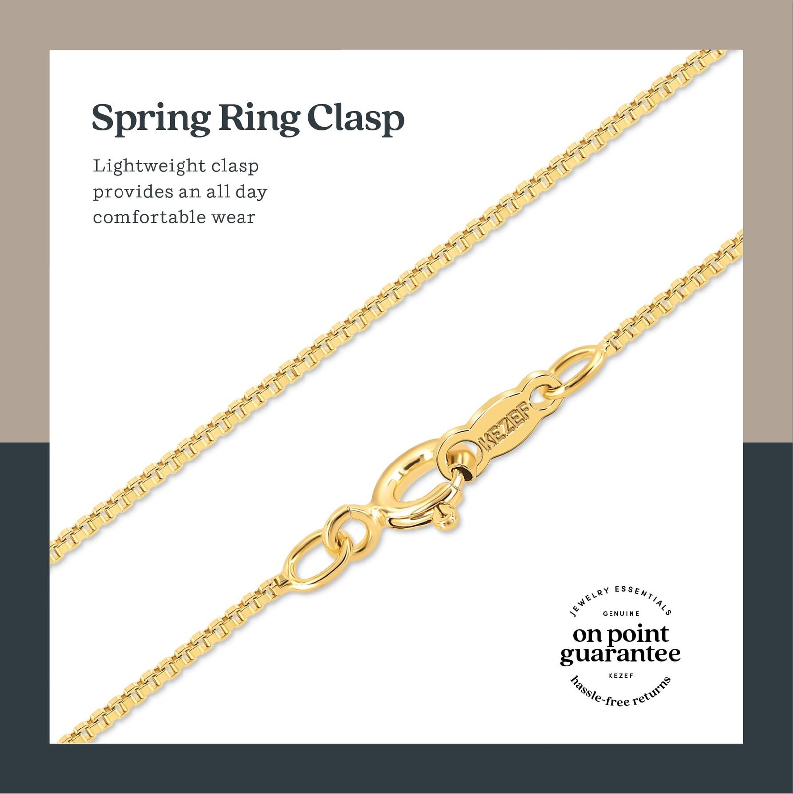 Kezef 18Kt Yellow Gold Plated 925 Sterling Silver 1Mm Chain Necklace For Women