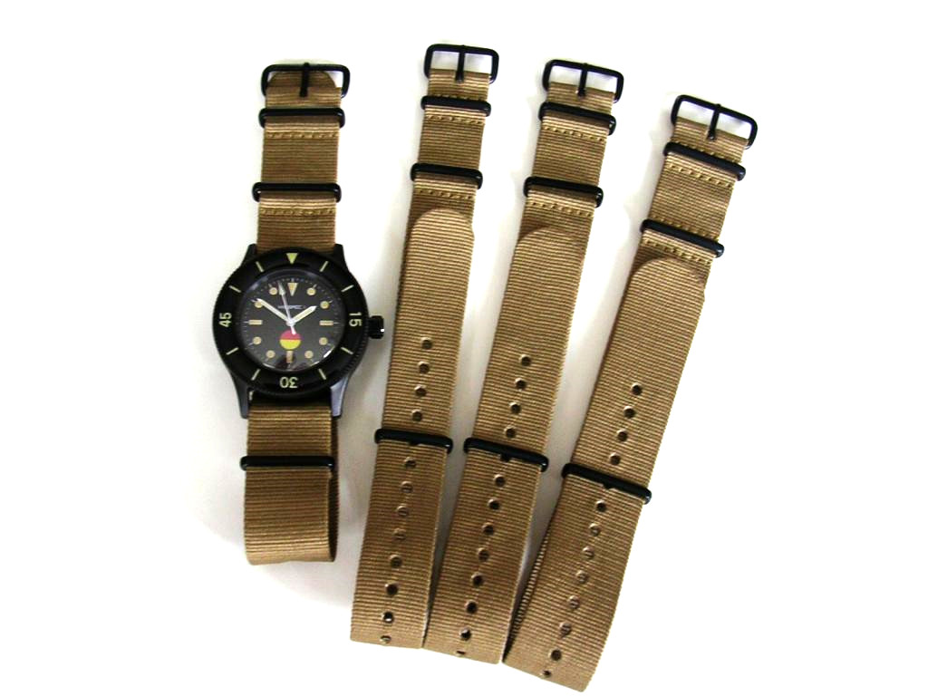 NATO G10 Khaki Brown Nylon Military Army PVD watch band strap IW SUISSE 18 20 22