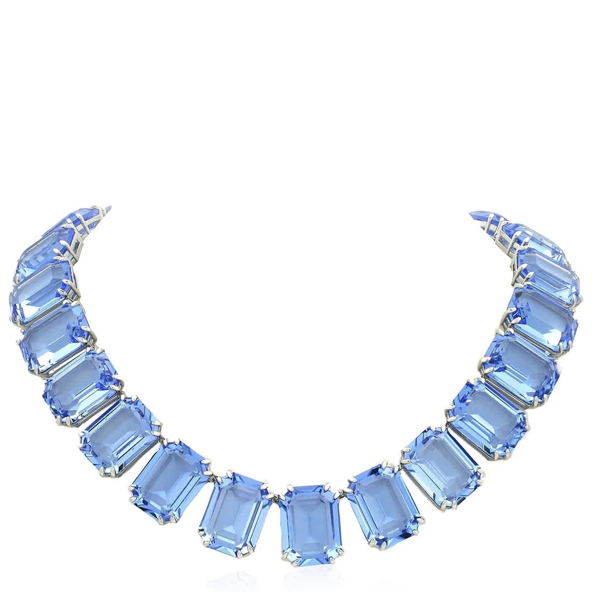 ” Swarovski Rhodium Plated Blue Millenia Necklace”
