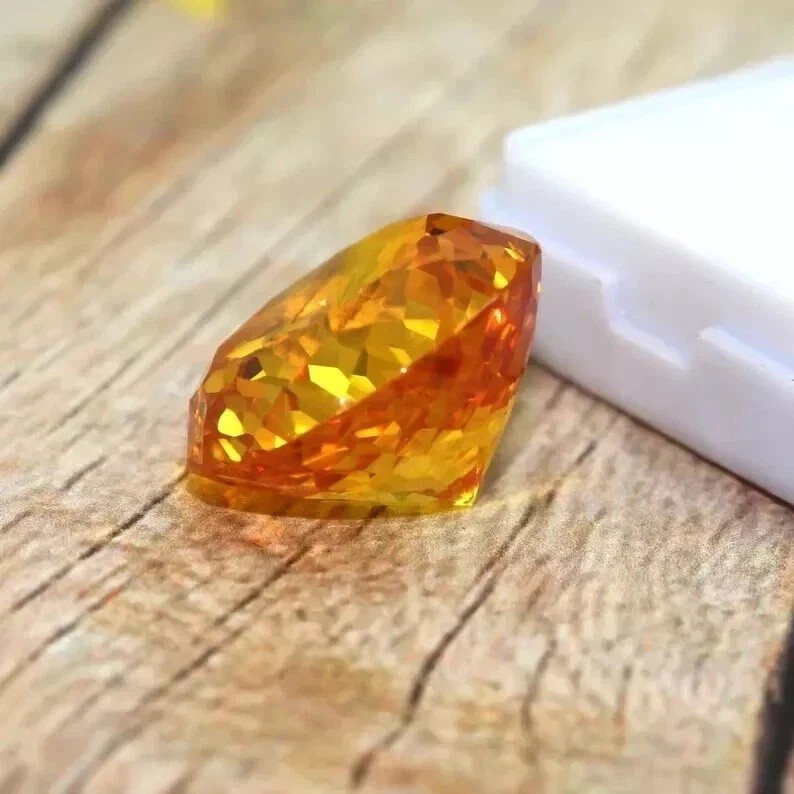 Cambodian Lab-Created Yellow Zircon Round Cut 50 Ct EGL Certified Loose Gemstone