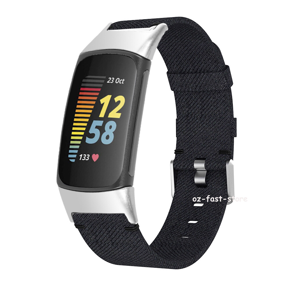 Woven Canvas Fabric Wirst Strap For Fitbit Charge 6 Band Replacement Watch Strap