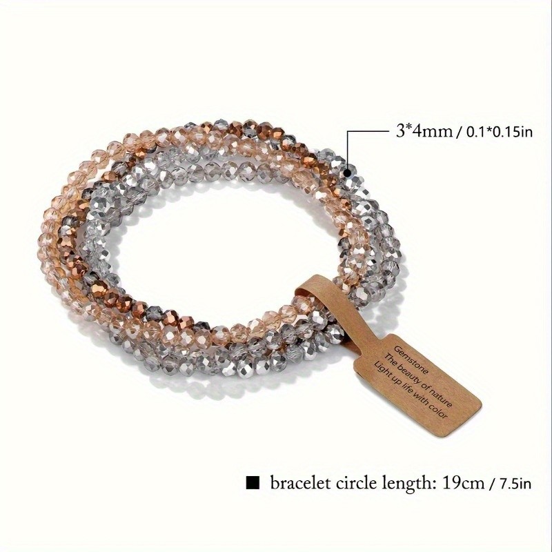 Colored Glass Beaded Bracelet Women’s Retro Fashion Stacked Bracelet Jewelry