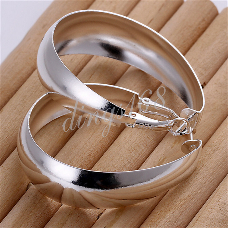 Women’s 925 Sterling Silver 1.8*1.4″ Very Wide Pear-Shaped Chunky Hoop Earrings