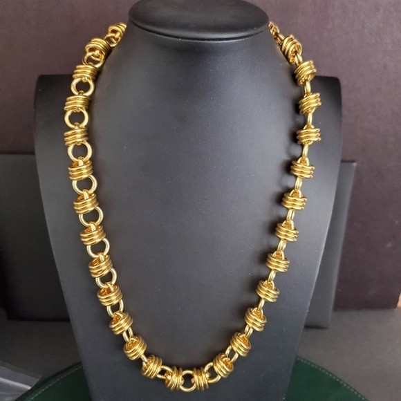 Bronze Milor Italy Gold Tone Loop Necklace Everyday Wear to Dressy