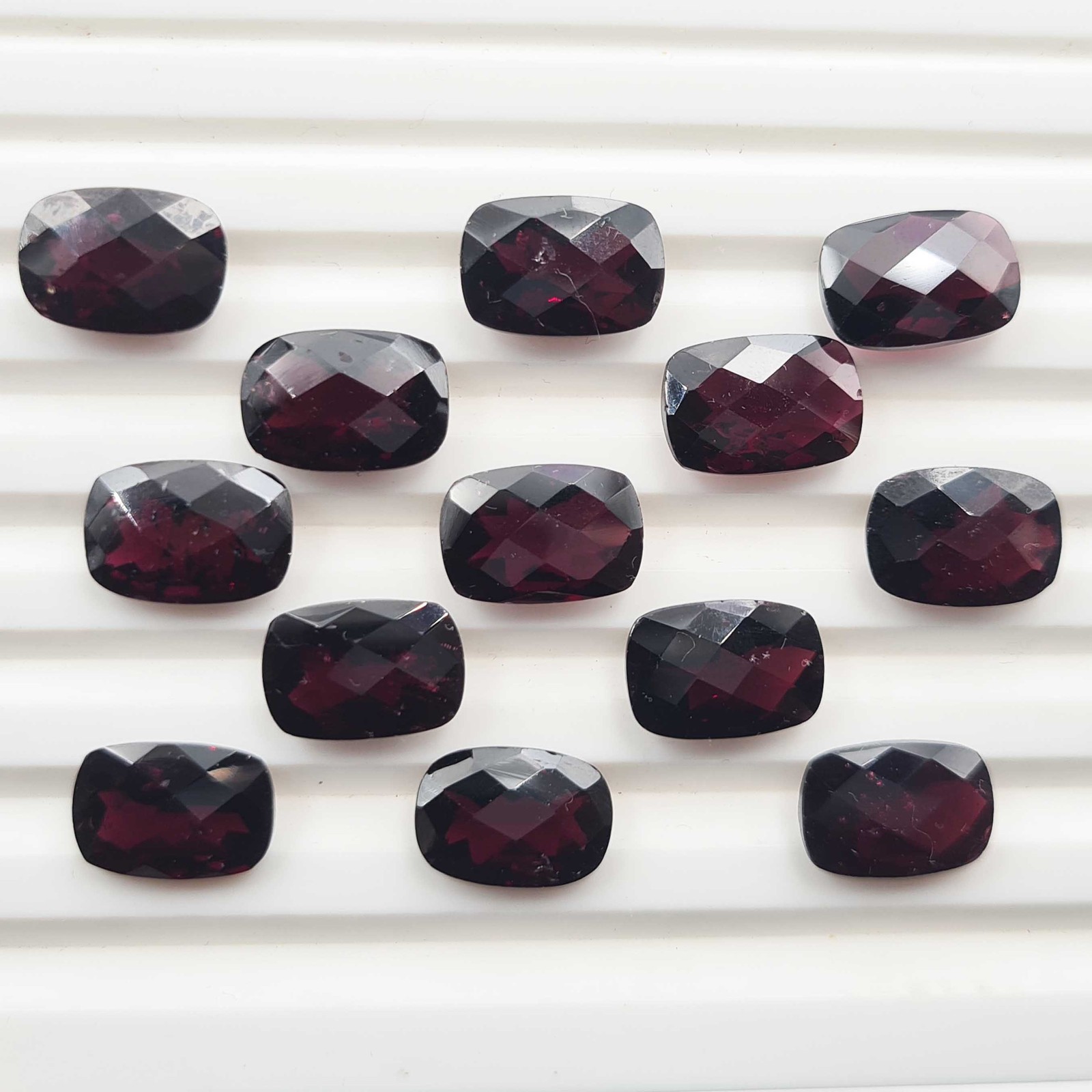 Natural Garnet Cushion Checker Cut Loose Gemstone Lot 9*13 MM 100 CT 17 Pcs