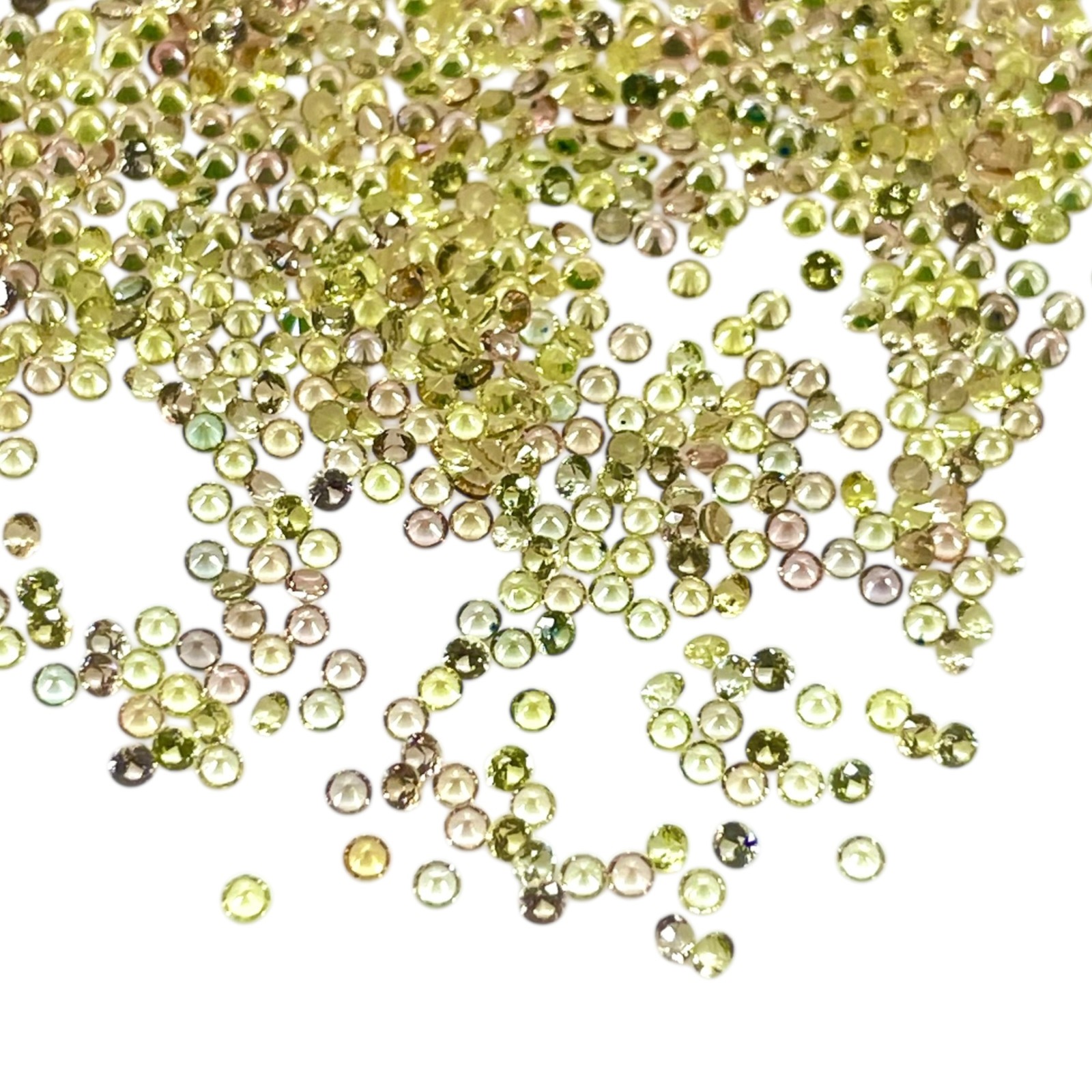 100 Pcs Natural Ceylon Yellow Sapphire 1.3mm Round Diamond Cut Loose Gemstones