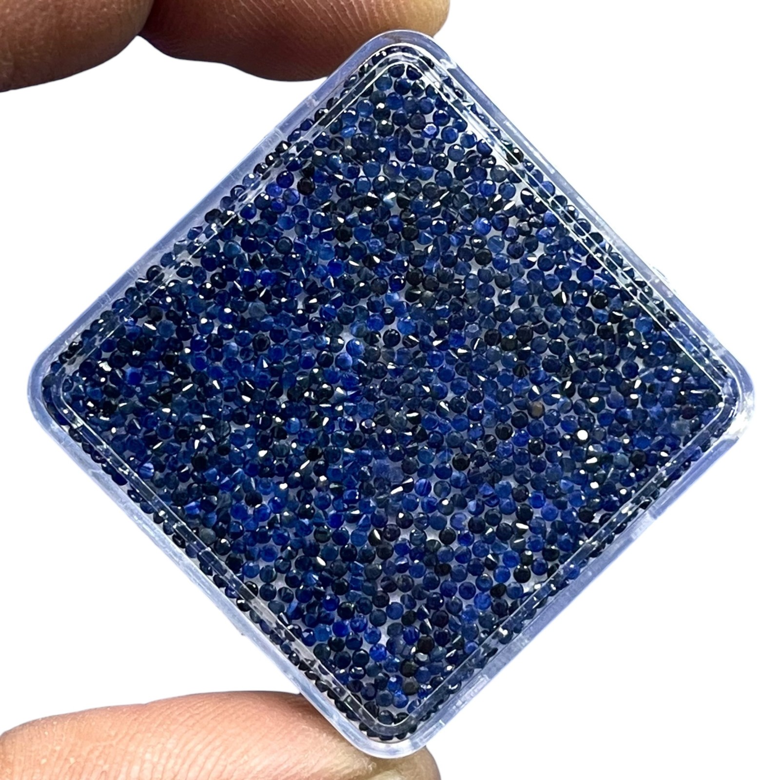 100 Pcs Natural Ceylon Blue Sapphire 1.2mm Round Diamond Cut Loose Gemstones Lot