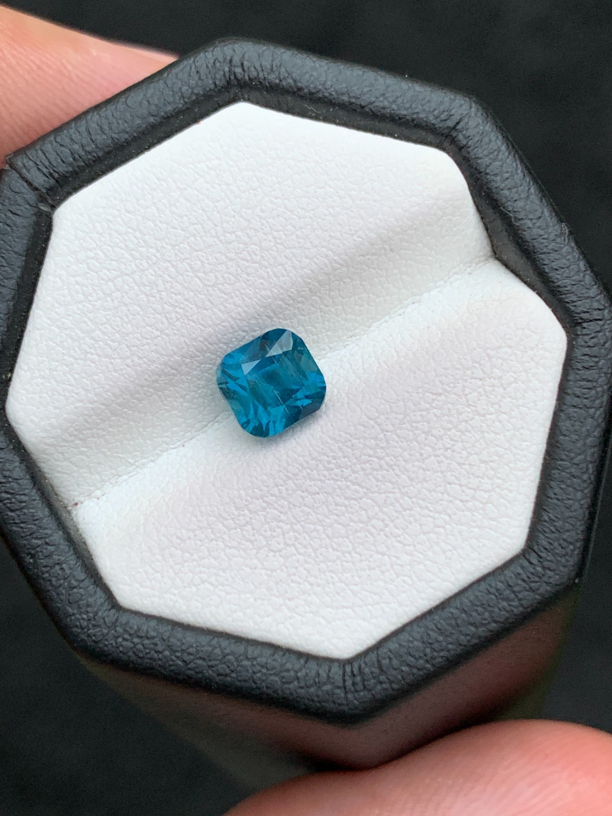 1.32 Ct Natural Untreated Ink Blue Tourmaline Cushion Cut Afghan Loose Gemstone