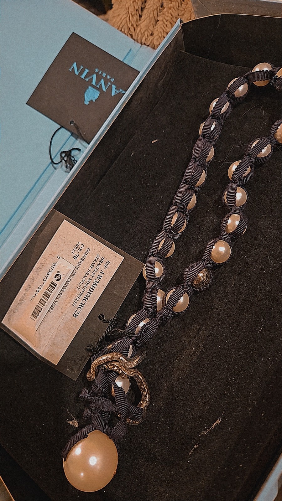 Lanvin Pearl & Tulle Necklace .with tags .never worn Est. Retail Price $2000 .