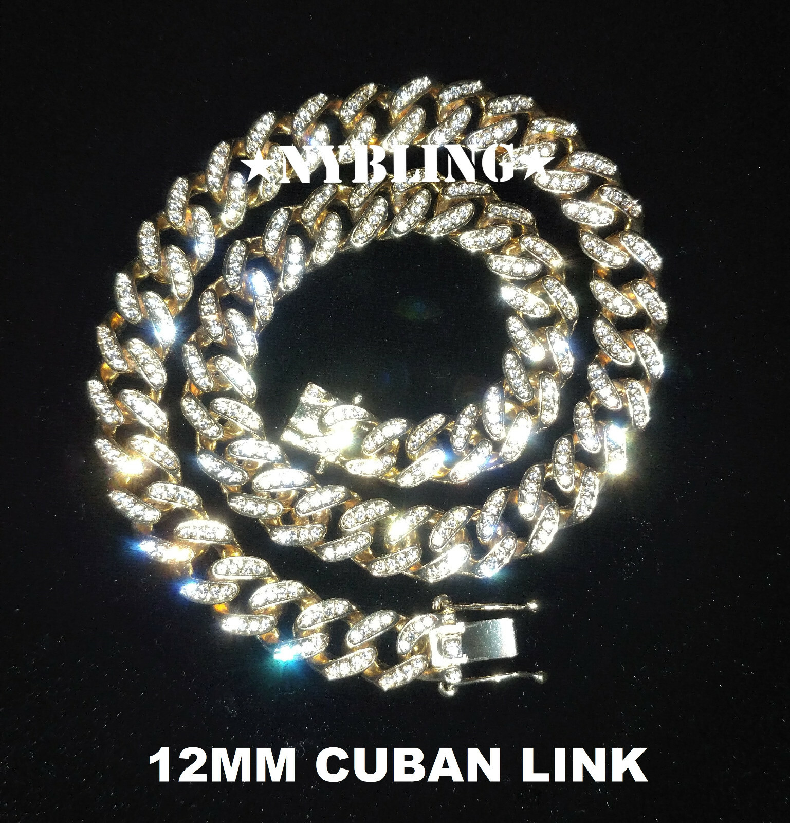 3PC SET, Miami Cuban Chain CZ Necklace, Rope Chain & Jesus Anchor Pendant Plated