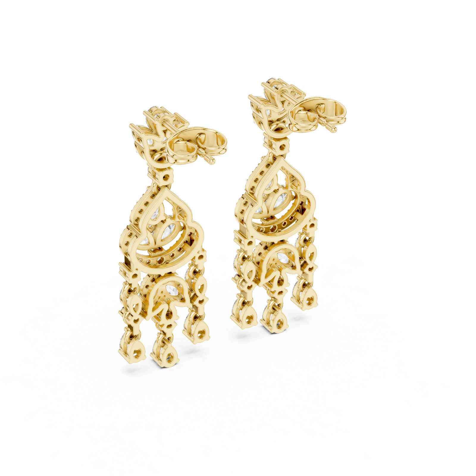 Natural Certified VVS1 Diamond Women Proposal Dangle Earrings 14k Gold Over