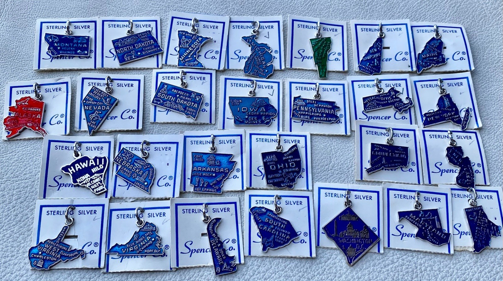 Vintage Sterling Silver US Map Charms CHOICE