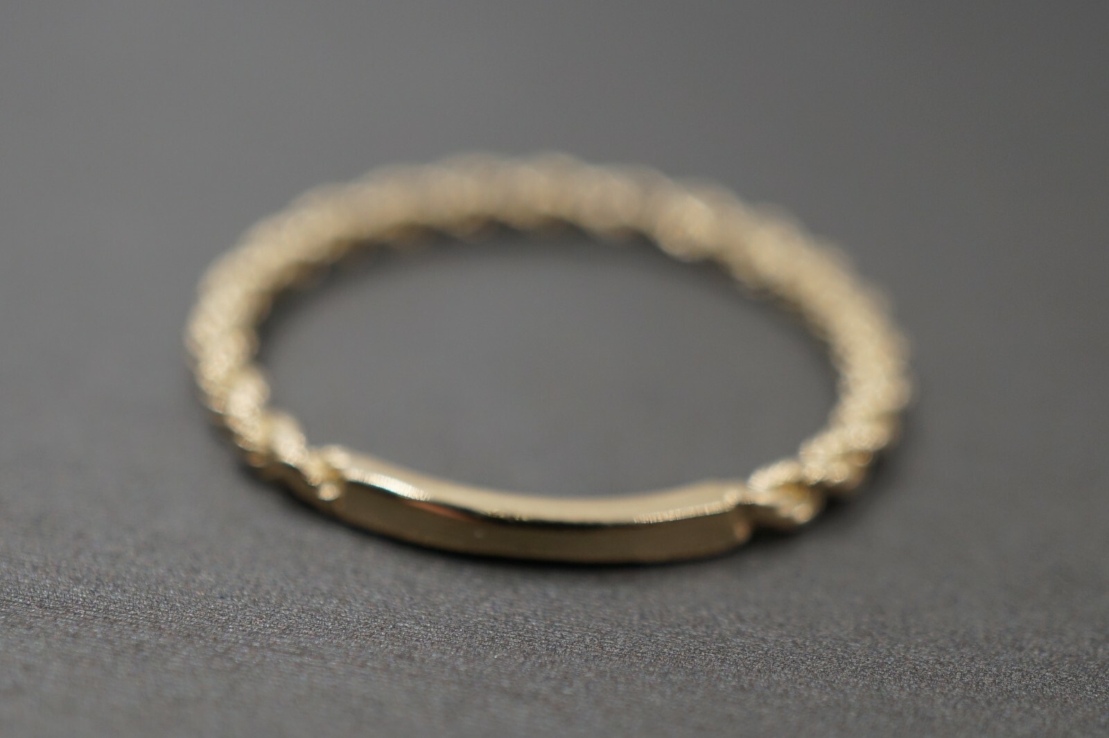 10K Solid Yellow Gold 1.6MM Rope Trim Stackable Band Ring. Size 7