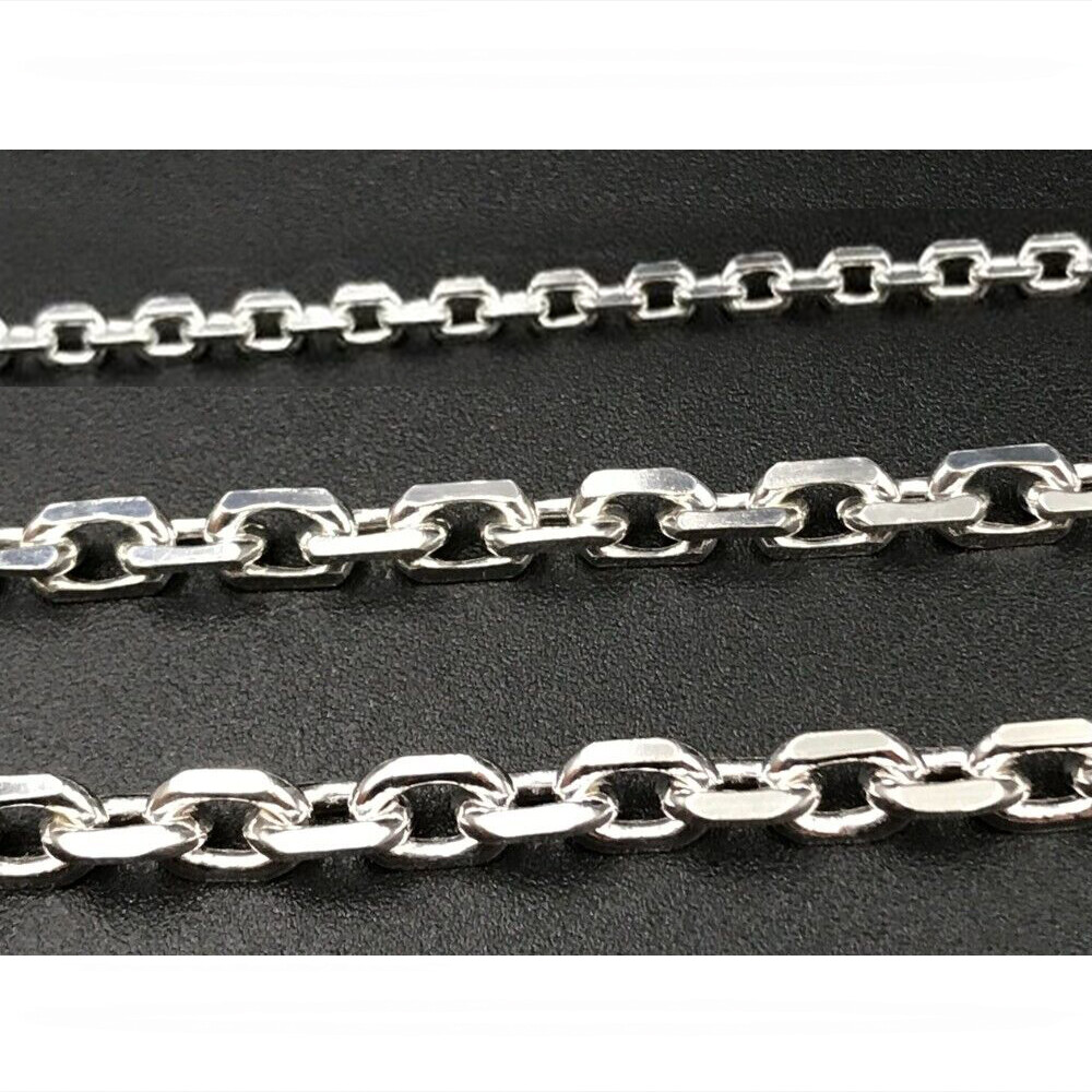 Mens Womens Chain Silver Stainless Steel Cable Anchor Link Necklace 18-24 inches
