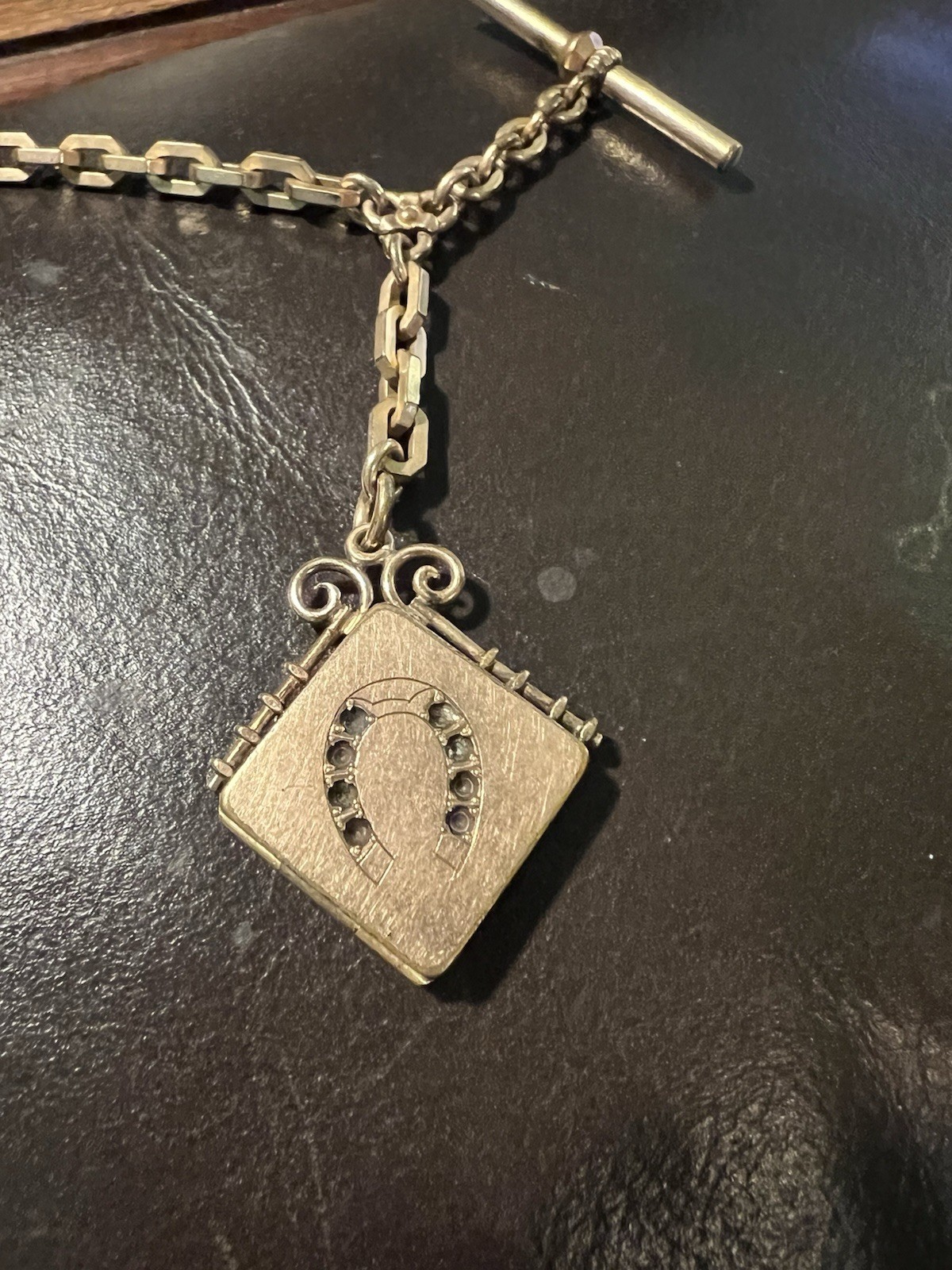 Vintage 2 Antique Pocket Watch Fob Chain Gold Filled SKM & Co. Photo Locket TWO