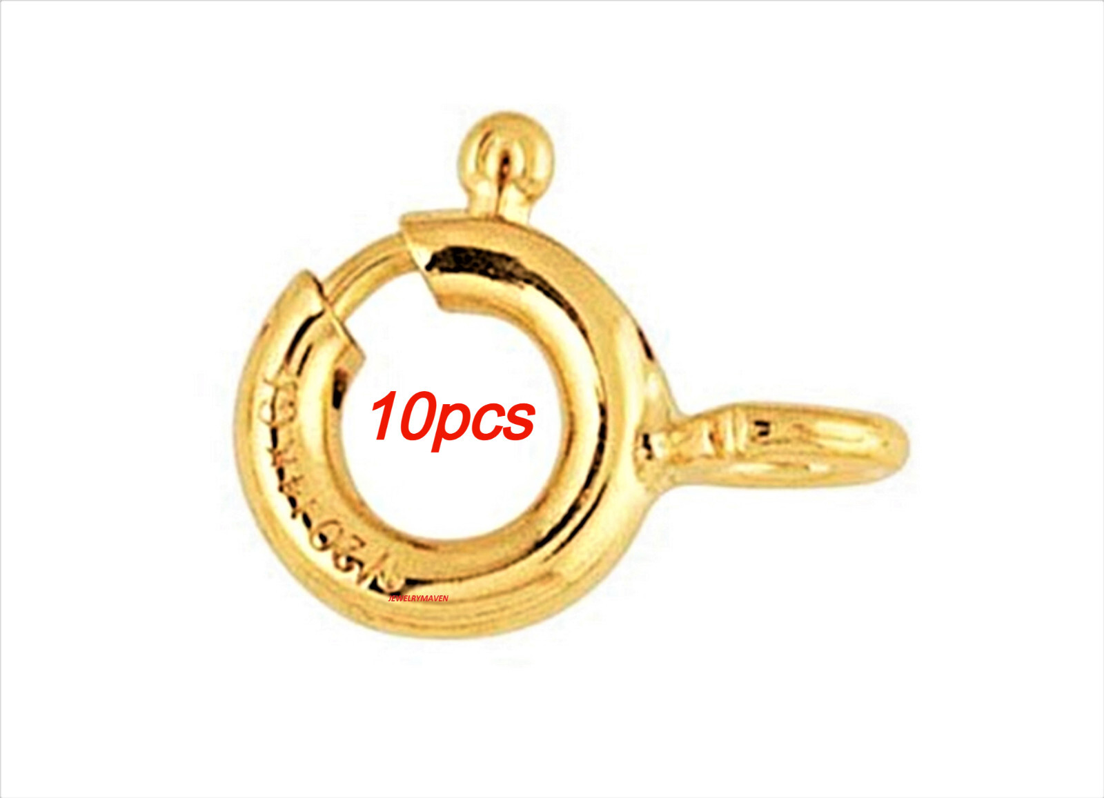 (10) 5mm PREMIUM WEIGHT 14k FILLED Yellow Gold Heavy Spring Ring Clasp OPEN Jump