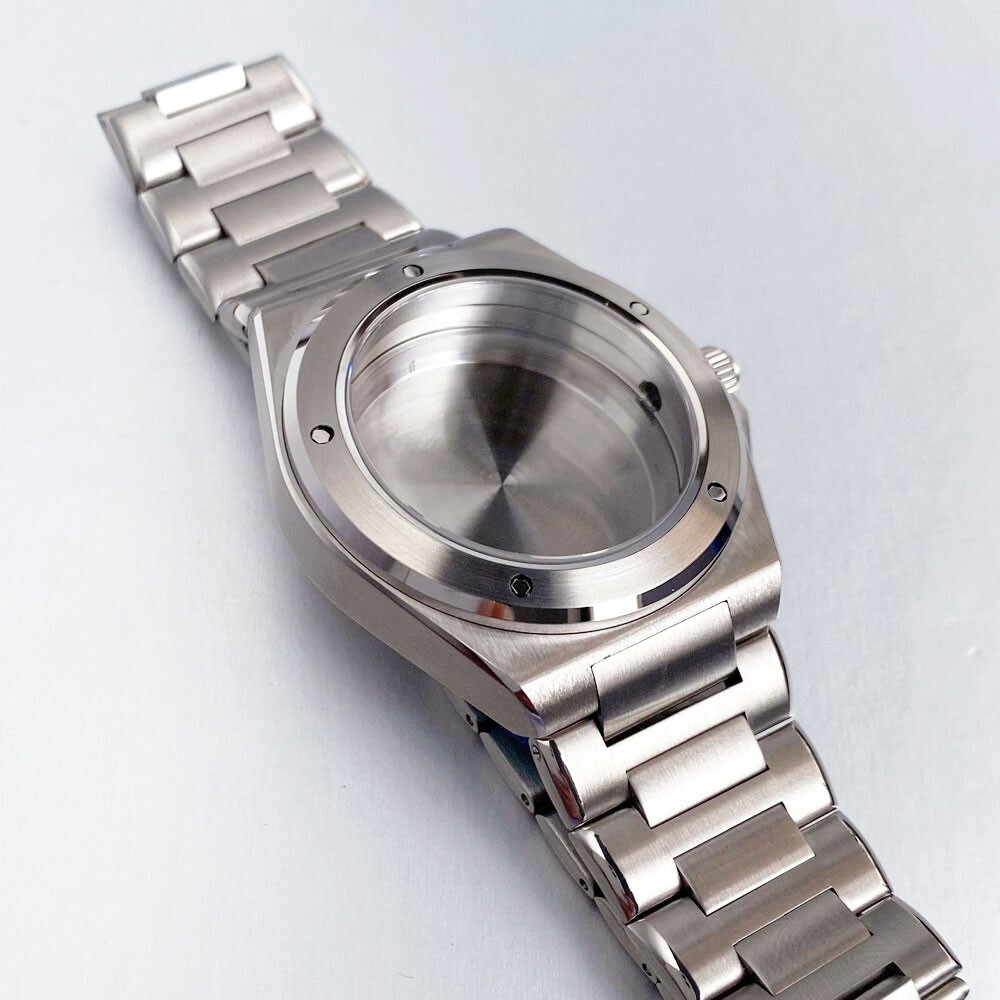 Tandorio 40mm Silver Stainless Steel Engineer’s Watch Set For NH35 NH36 NH38
