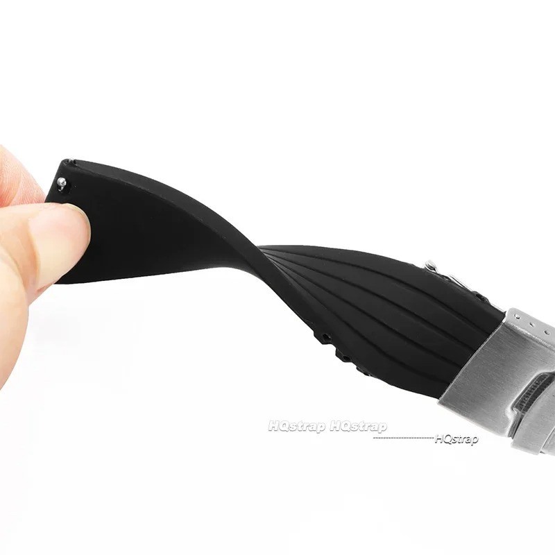 Silicone Rubber Watch Strap Band Waterproof Deployment Clasp 18mm 20mm 22mm 24mm