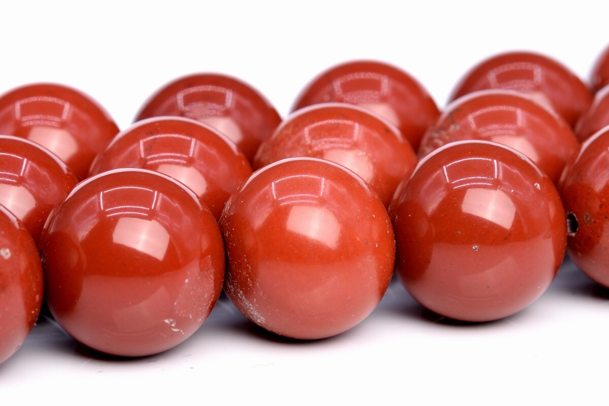 15MM Genuine Natural Red Jasper Beads Grade AA Gemstone Round Loose Beads