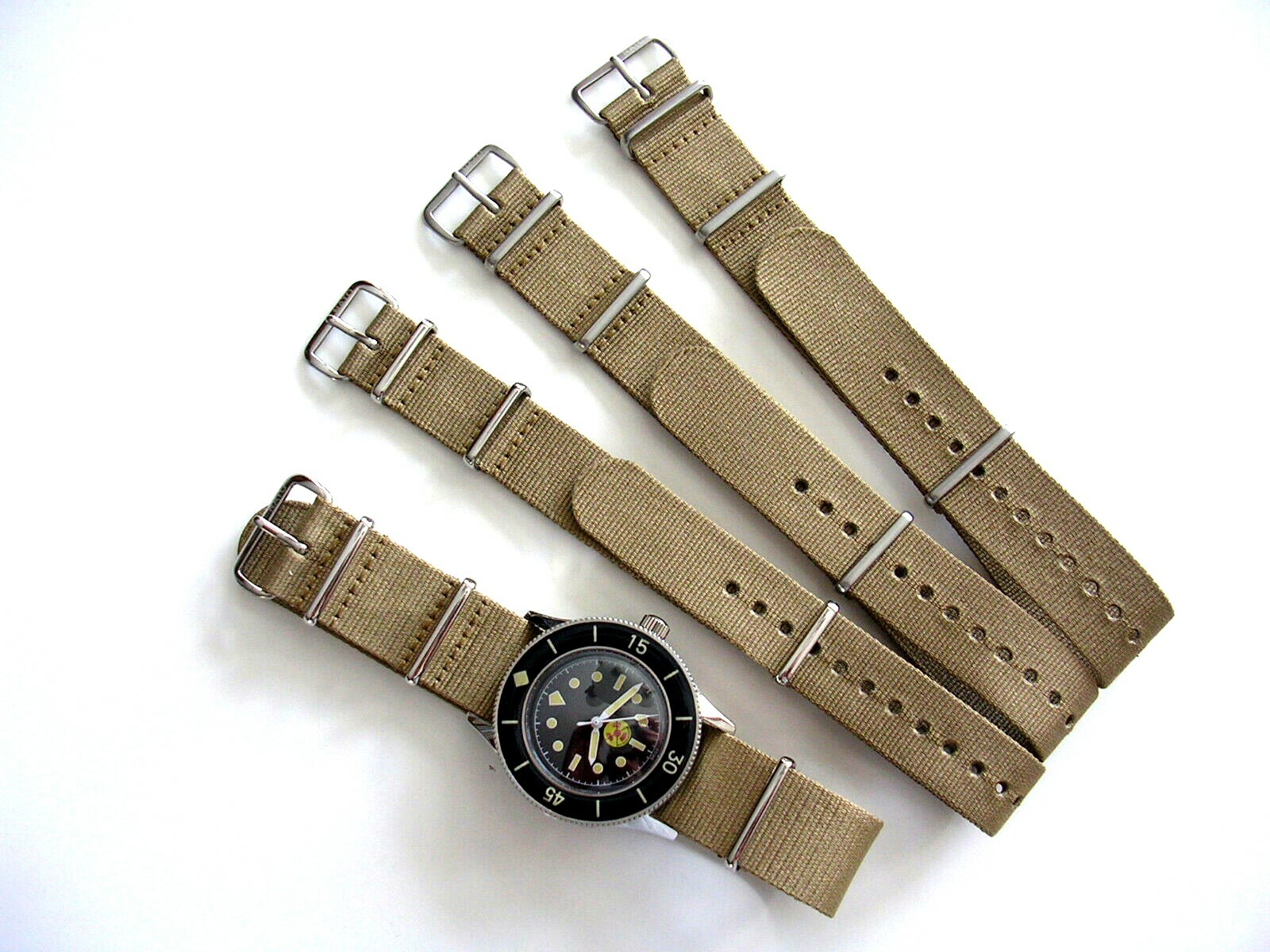NATO G10 Khaki Brown Ballistic Nylon Military watchband strap IW SUISSE 18 20 22