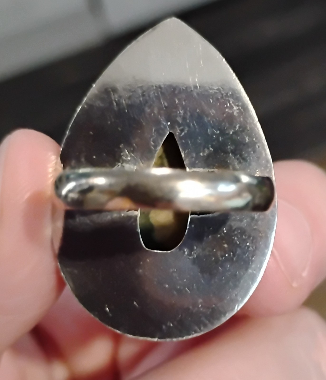 Sterling Silver Copper Color Rhyolite Celestial Ring Size 10