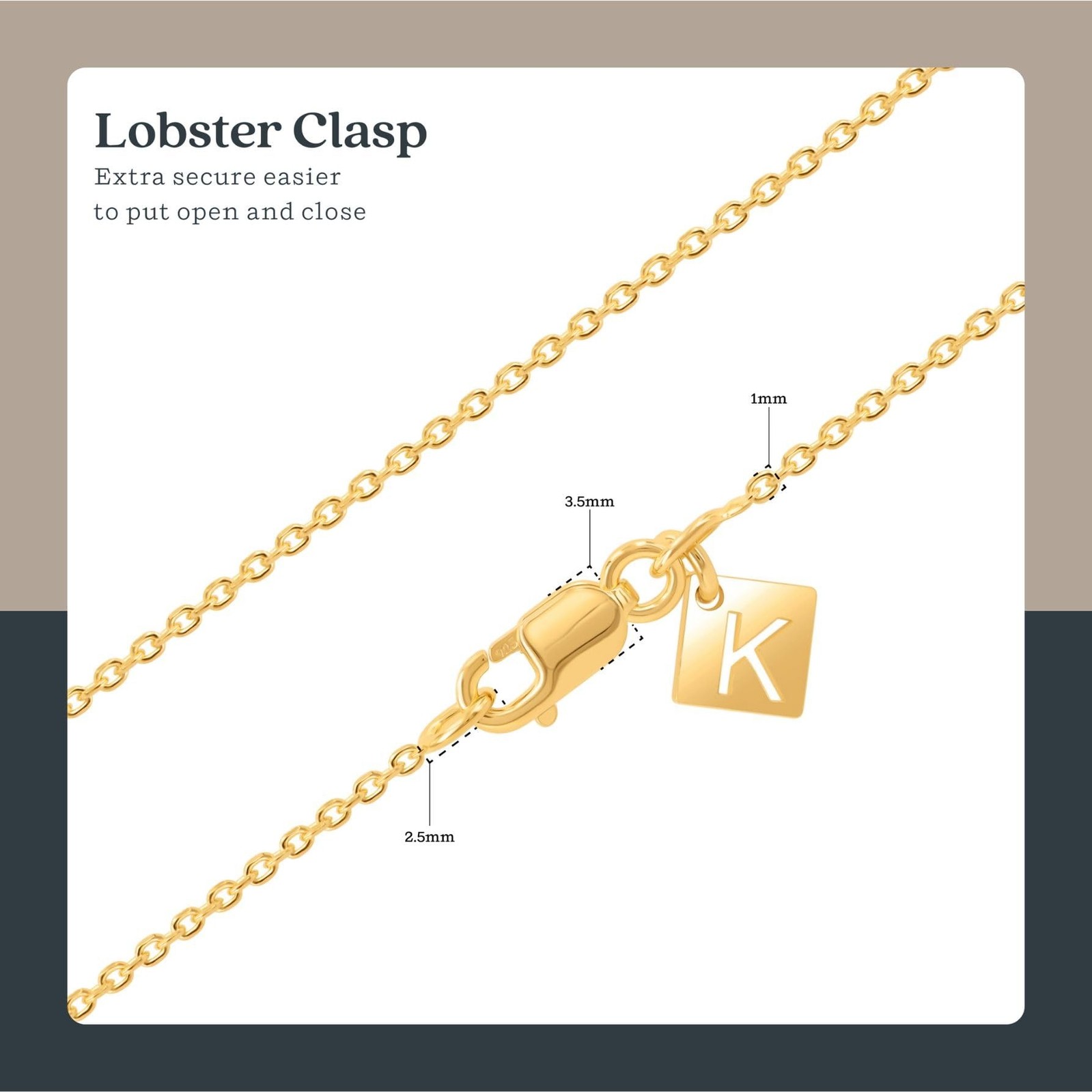 KEZEF 18K Gold over Silver Chain, Gold Chain Women, 1mm Cable Sterling Silver…