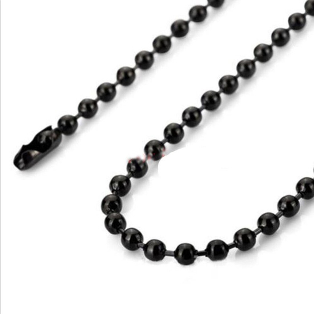 1.5-12mm Men Stainless Steel Round Ball Bead Chain Black Necklace Bracelet Link