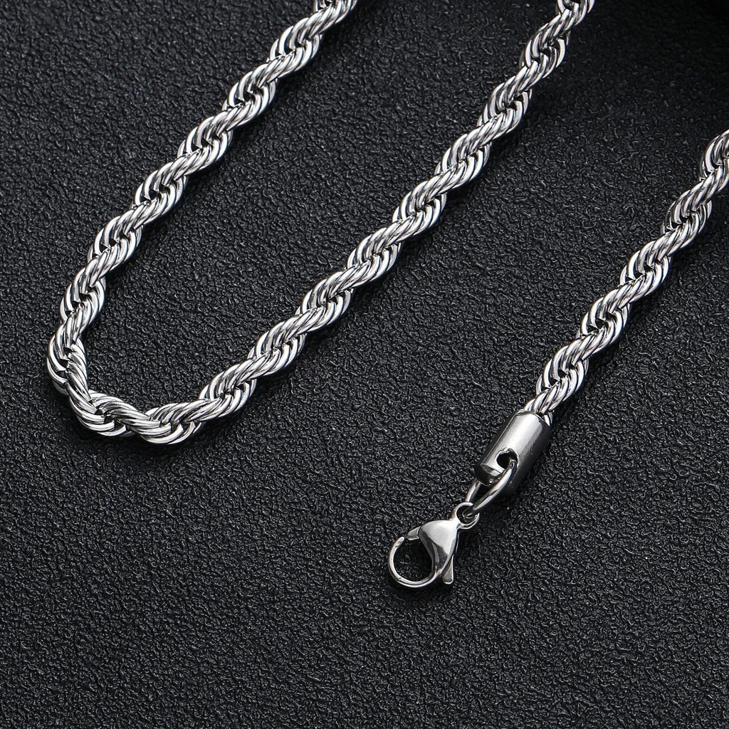 2/3/4/5/6mm Stainless Steel Women Men Rope Chains Necklaces 16-30”