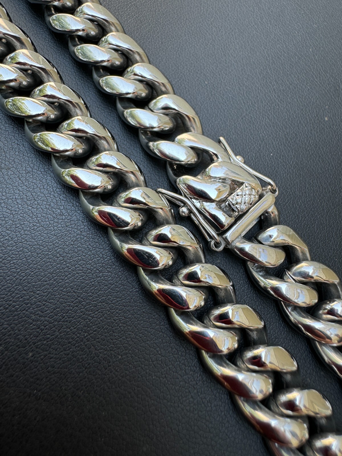 Real Solid Stainless Steel Miami Cuban Link Chain Necklace Box Clasp 4-18mm