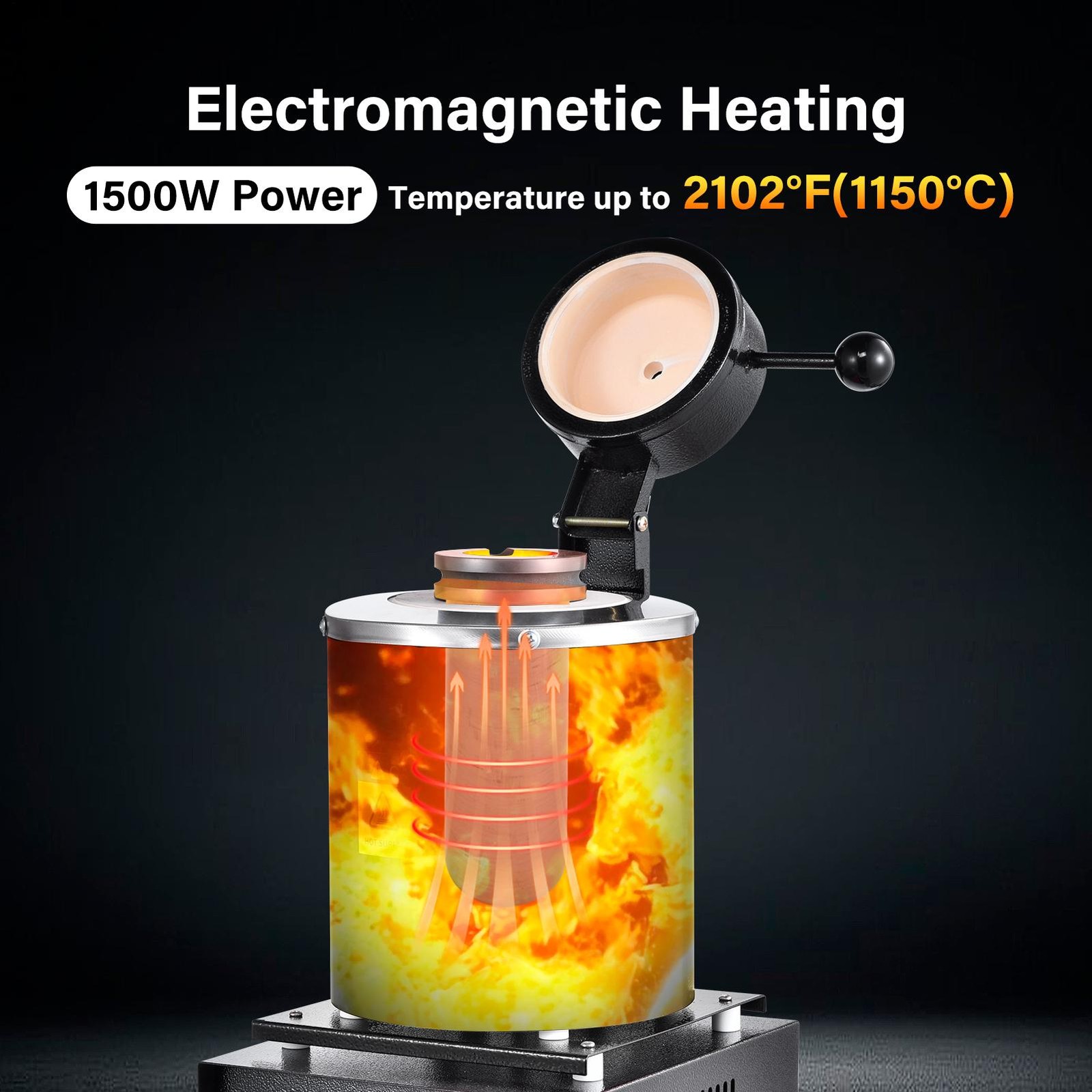 3KG Electric Melting Furnace Gold Metal Smelter 2102℉ Crucible Ingot Mold