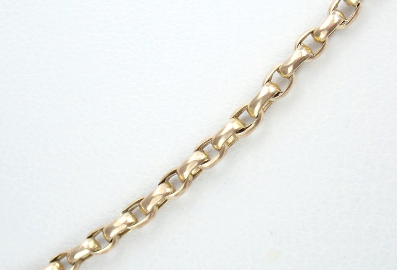 Lovely Antique Victorian 21” Solid 9K Rose Gold 2.5mm Belcher Chain Necklace