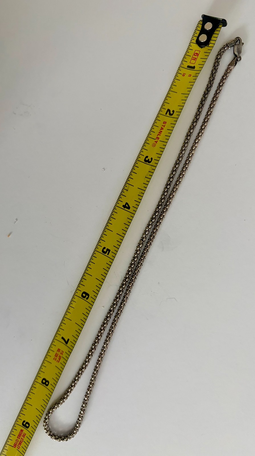 Italian 925 Sterling Silver Popcorn Chain Necklace 18″ 7g ITALY Lobster Clasp