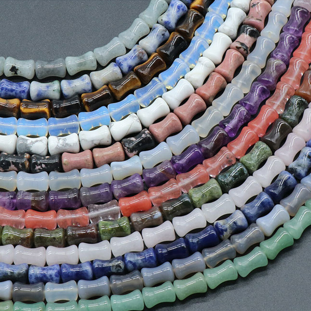 Natural Bamboo Joint Shape Loose Beads 8*12mm Crystal Jewelry Making Gemstone