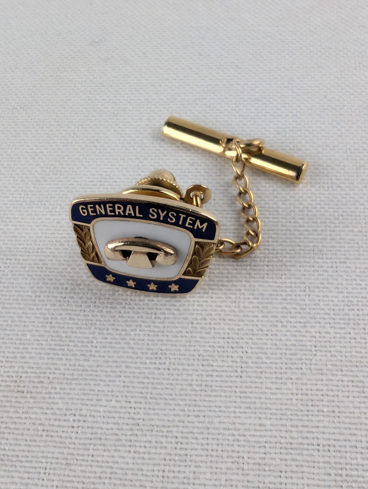 Vintage 10k Solid Gold GTE General System Four Star Service Tie Pin 2.14g