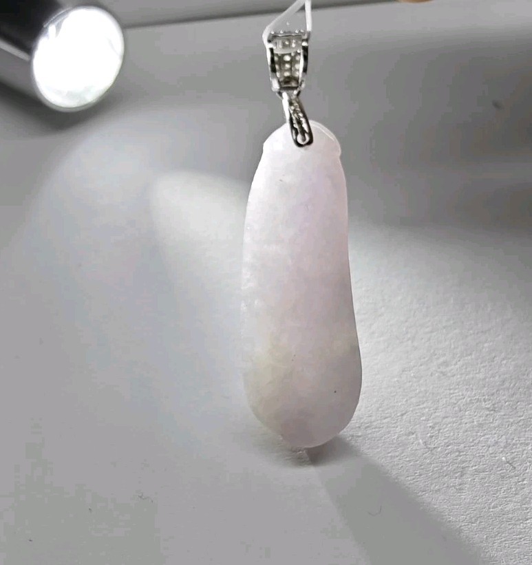 Certificate Jade Gourd Pendant Icy Purple Natural Jadeite Translucent紫色冰透玉葫芦翡翠A货