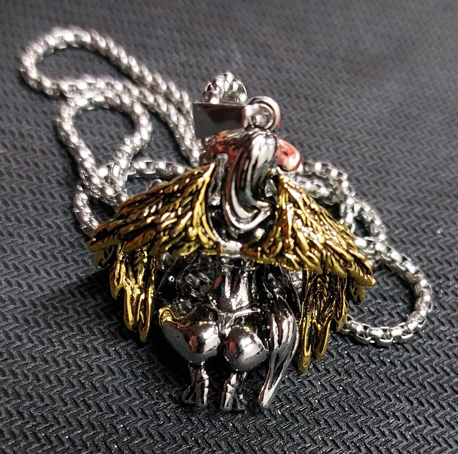 Devil Angel Jewelry Vintage Silver Color Sexy Woman Gothic Pendant Necklace