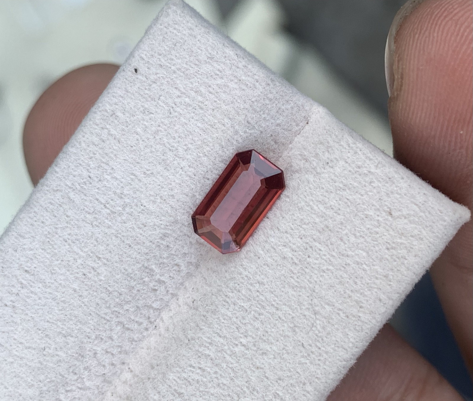 Red Spinel 1.27 Carat Slightly Included Emerald Cut 9mm Burma Loose Gemstone