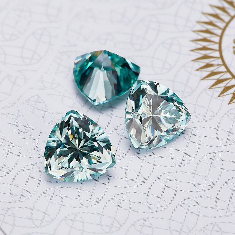 Colorful Rare Trillion Cut 0.1-5ct Moissanite Stone GRA VVS1 Jewelry Making